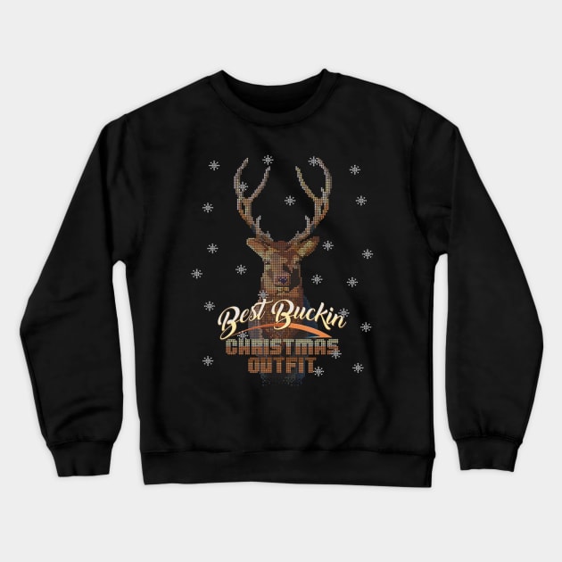 Christmas Buck Hunting Men Best Buckin Hunter Crewneck Sweatshirt by marchizano